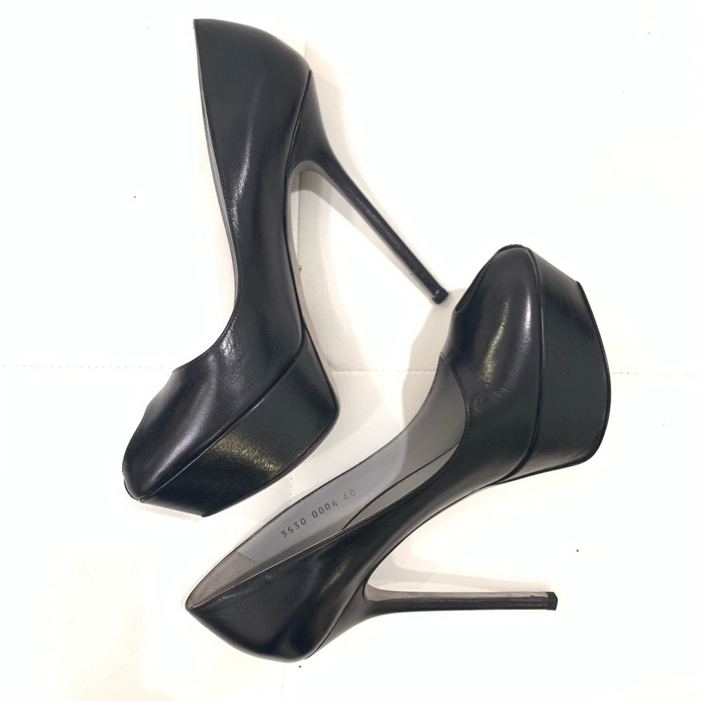 SERGIO ROSSI Leather Open Toe Pumps Sz 40 - Picture 6 of 8